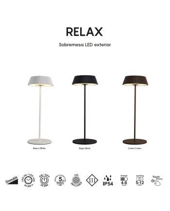 RELAX * SOBREMESA LED NEGRO - RECARGABLE